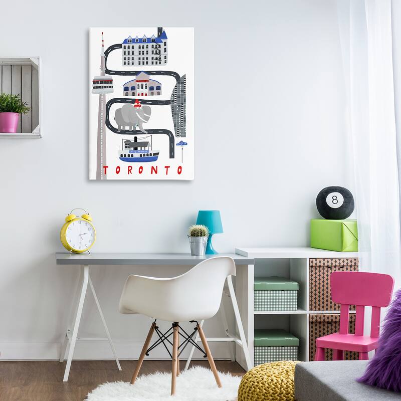 Stupell Toronto Whimsical Travel City Canvas Wall Art Design By Carla Daly