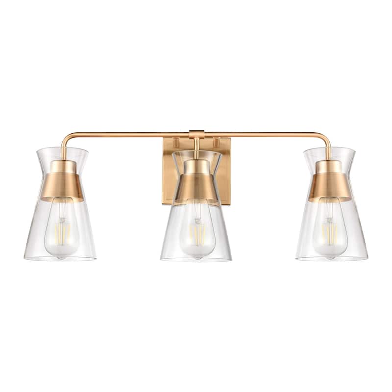 Elk Home Brookville Burnished Brass With Clear Glass 3 Light Vanity