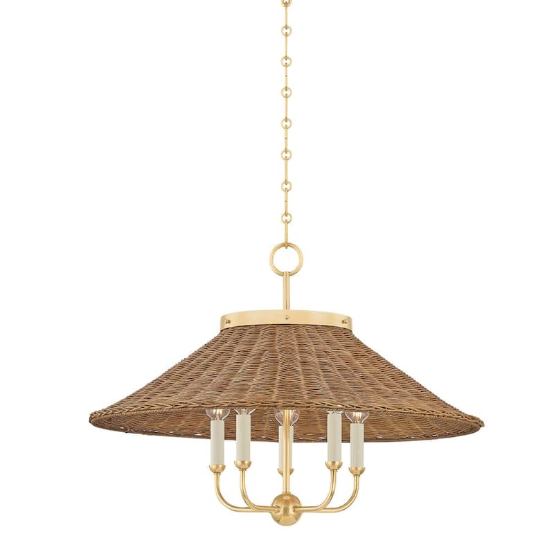 Hudson Valley Lighting MDS2103 Kensington 5 Light 28" Wide Pendant - Aged Brass