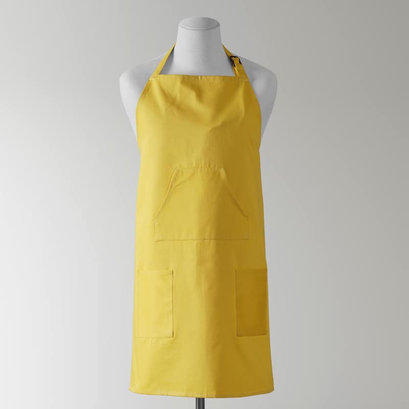 Exclusive Fabrics Solid Cotton Apron - 27 X 34 - Mustard Yellow