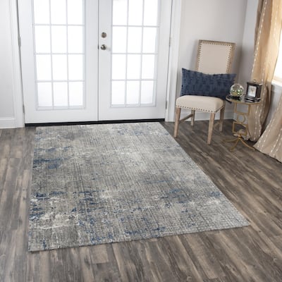 Alora Decor Cara Transitional Gray/Blue Recycled Polyester Area Rug