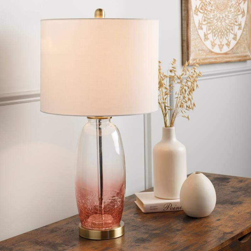 Artistic Weavers Arbyrd Modern Pink Crackle Glass Table Lamp