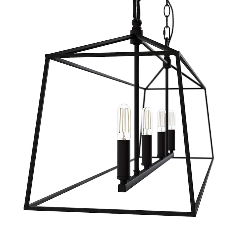 Hunter Fair Oaks 4-Light Linear Chandelier - Dining Room, Island - Modern, Transitional, Lantern, Geometric - Designer!