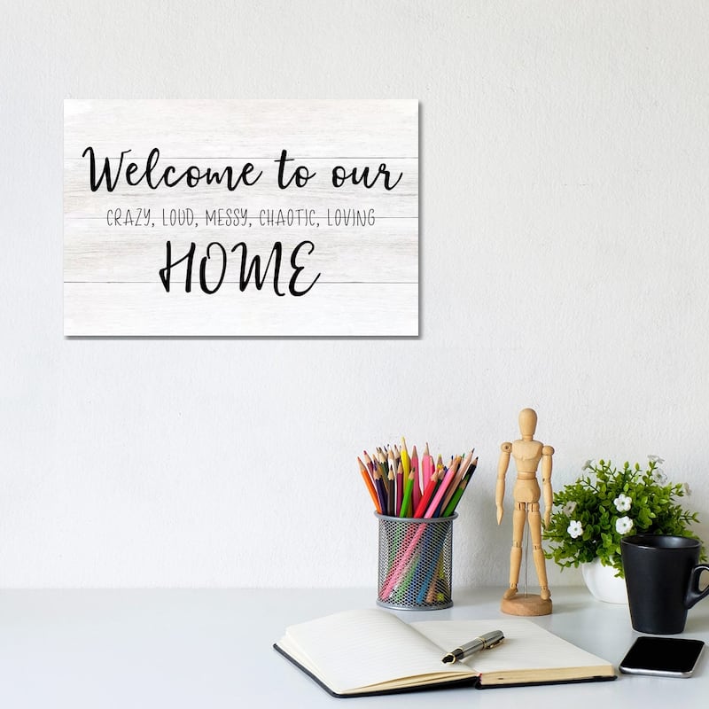 iCanvas "Welcome To Our Home" by CAD Designs Canvas Print - 8x12x0.75