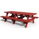 preview thumbnail 31 of 34, Poly Lumber 3' x 8' Picnic Table Cardinal Red