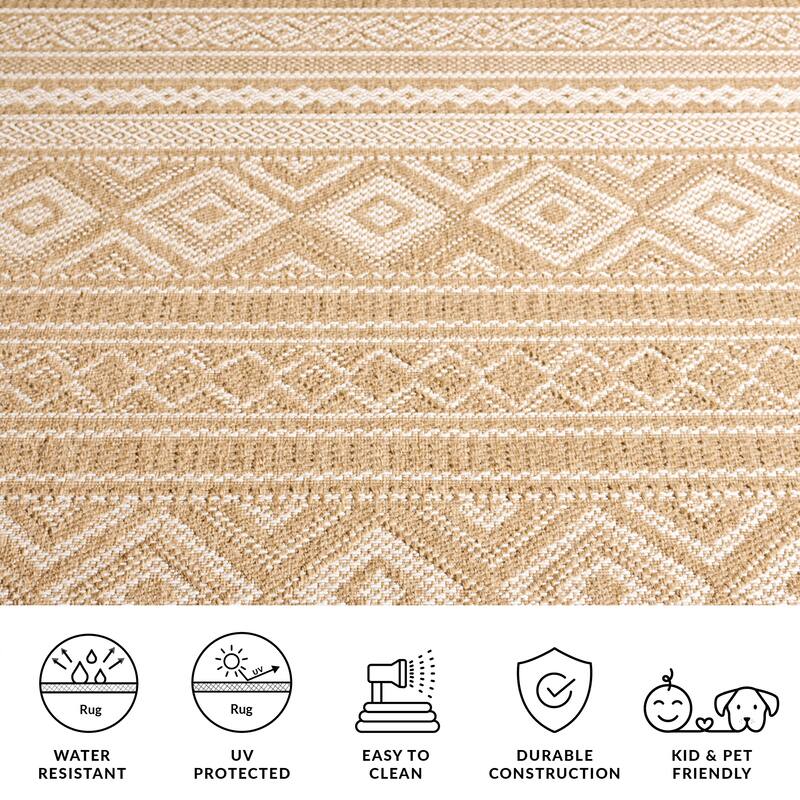 SAFAVIEH Sisal Performance Herminie Washable Indoor/Outdoor Rug - Weather Resistant & Easy Cleaning