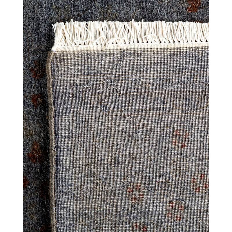 Overton Hand Knotted Wool Vintage Inspired Modern Contemporary Overdyed Gray Area Rug - 4' 2" x 6' 2"