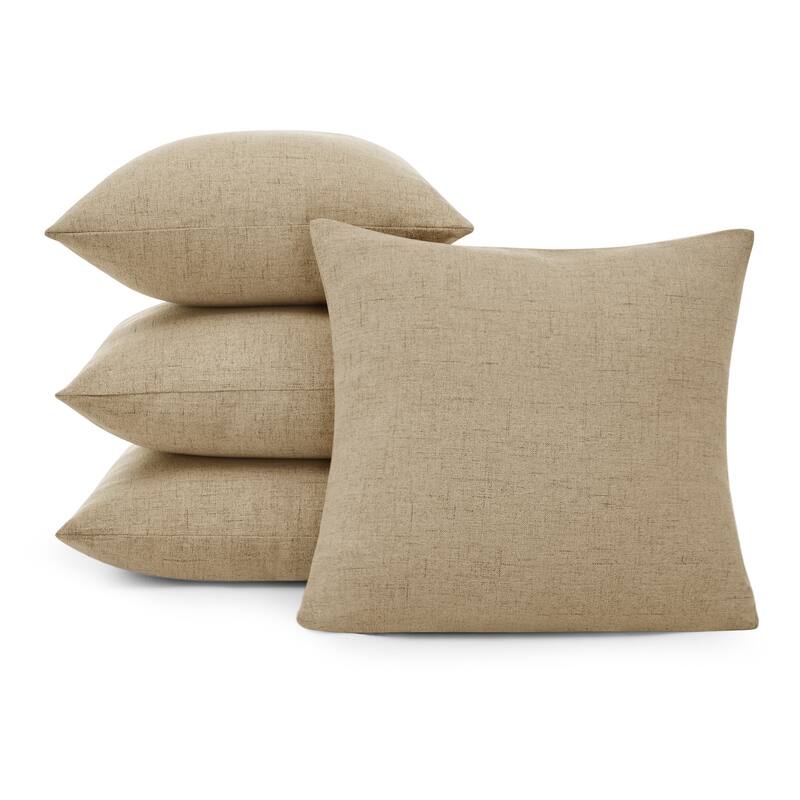 Deconovo Faux Linen Throw Pillow Covers 4 PCS(Cover Only)