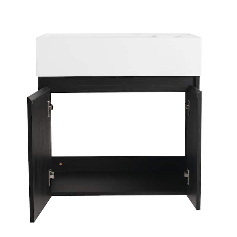 24 Inch Bathroom Cabinet With Sink,Soft Close Doors,Float Mounting Design, For Small Bathroom