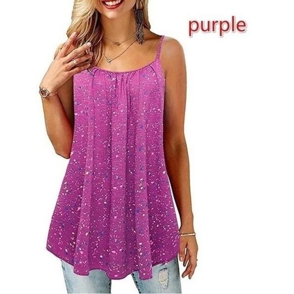 purple flowy tank top
