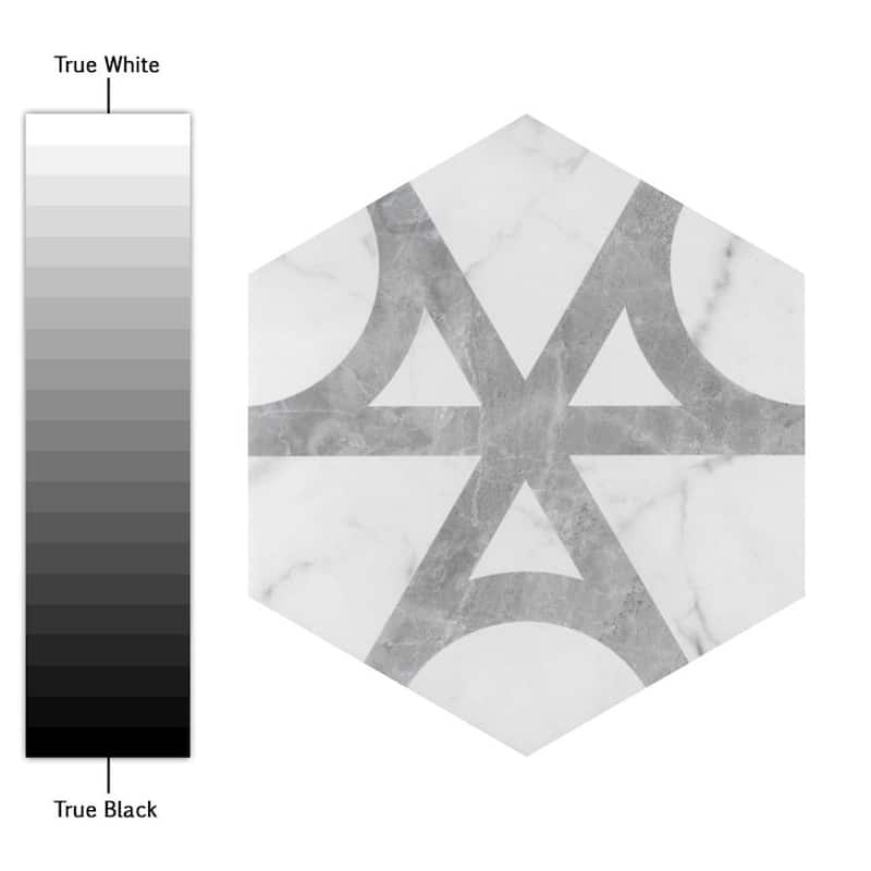 Merola Tile Classico Carrara Hexagon Flow 7" x 8" Porcelain Floor and Wall Tile