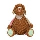 preview thumbnail 1 of 3, Mina Victory Plush Lines Plush Dog 22" x 26" Brown Indoor - 22" x 26" 22" x 26"