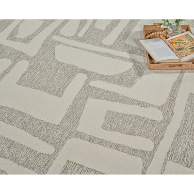 Exquisite Rugs Carmel Handmade Hand-tufted New Zealand Wool on Canvas Beige/Ivory Area Rug