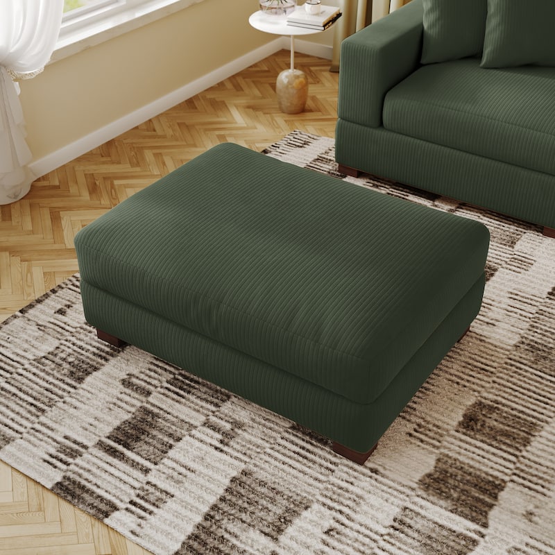 Modern Oversized striped Corduroy Ottoman