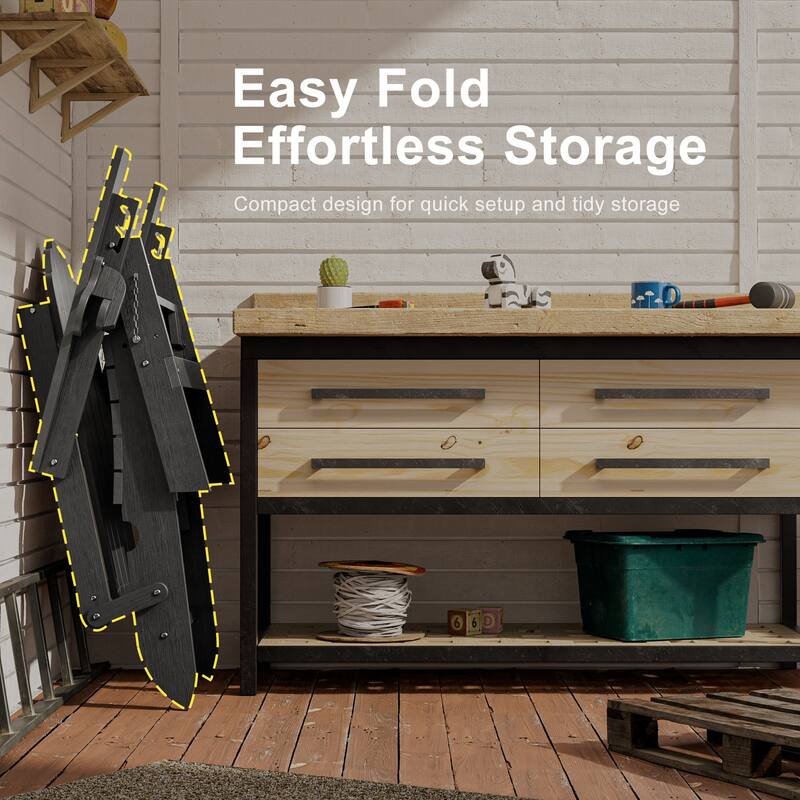 3-Position Adjustable Folding Adirondack Chair W/ Ottoman for Outdoor