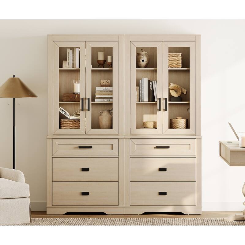 3 Tier Bookcase with Drawer,73.3" Tall Floor Standing Bookshelf