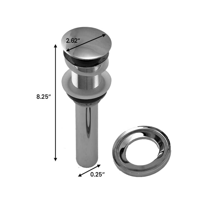 Chrome Plated Brass Pop Up Sink Drain with Mounting Ring for Bathroom Sink Renovators Supply