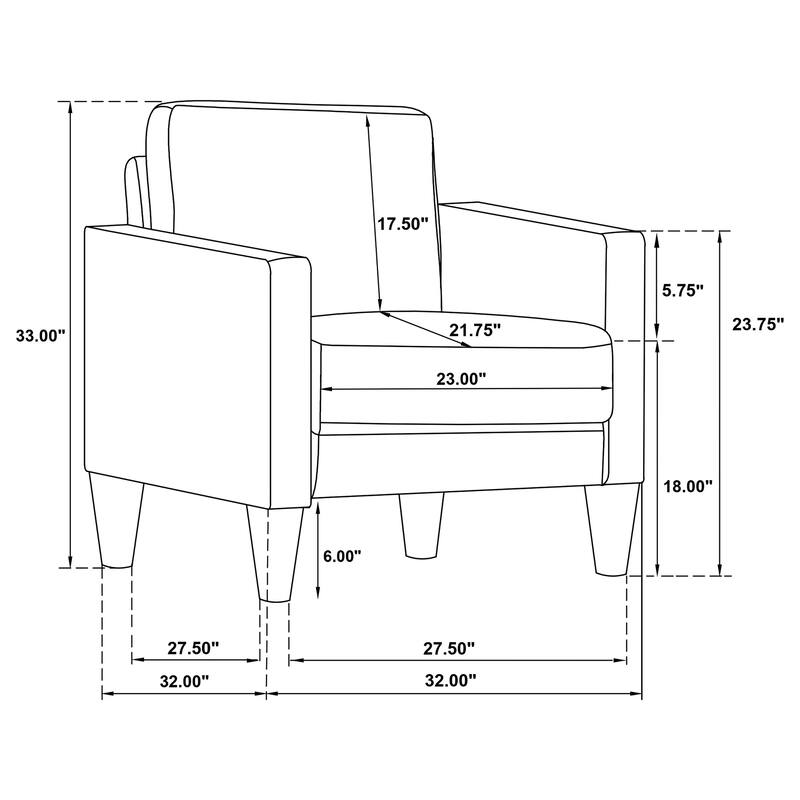Ruth Fabric Upholstered Track Arm Sofa