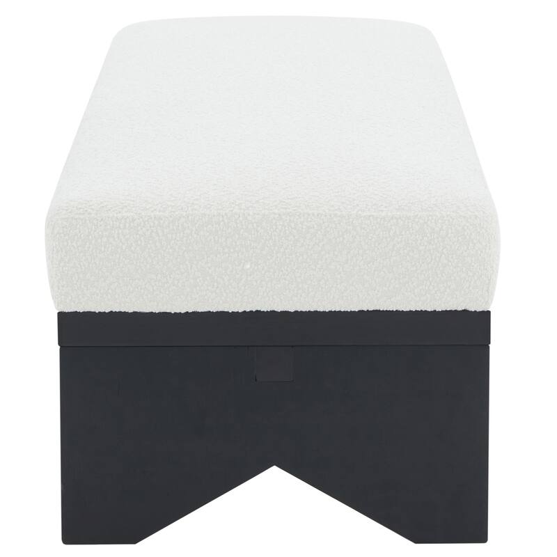 SAFAVIEH Couture Boris Mid-Century Modern Bench - 62.4 In. W x 19.7 In. D x 16.5 In. H - 62Wx20Dx17H