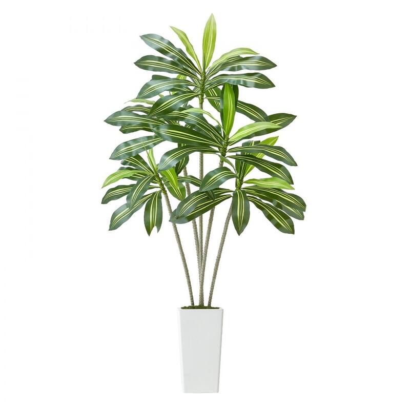 Realistic Artificial Dracaena Tree with Moss Planter and Lifelike PE Leaves for Indoor Home Decor