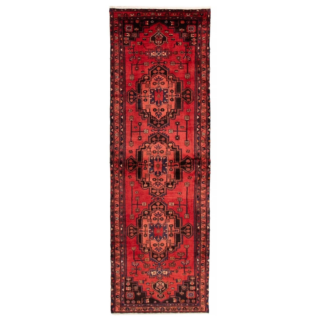 ECARPETGALLERY Hand-knotted Anadol Red Wool Rug - 3'4 x 10'1