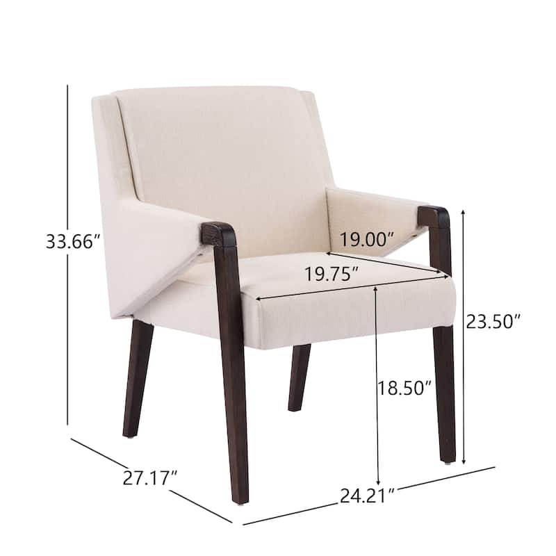 Christopher Knight Home - Set of 2 Mid-Century Modern Upholstered Dining Chair with Rubberwood Frame