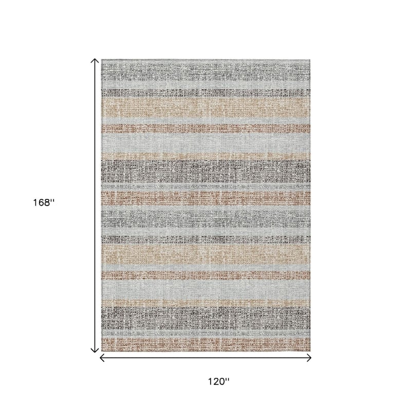 HomeRoots Striped Transitional Rectangle Outdoor Rug