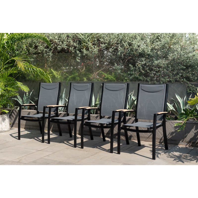 Amazonia Secthue Aluminum Outdoor Patio Dining Chairs - 4pc
