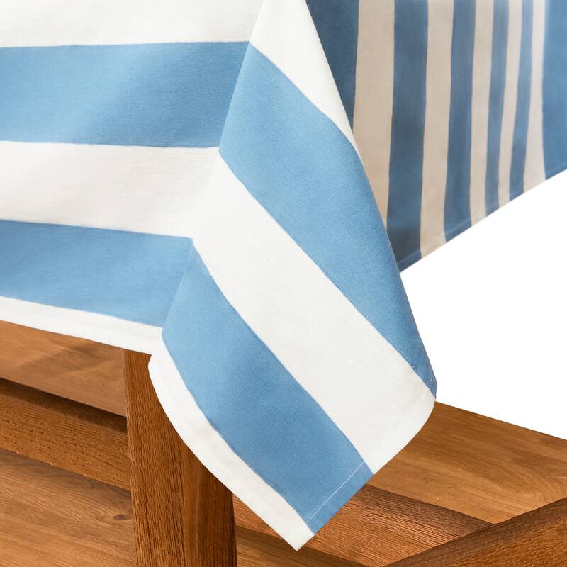 Couleur Nature St. Tropez Tablecloth - Blue Stripes - 59" x 59"
