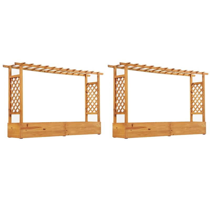 Costway 1/2 PCS 45” Raised Garden Bed with Trellis with Hanging Roof, - 2 PCS