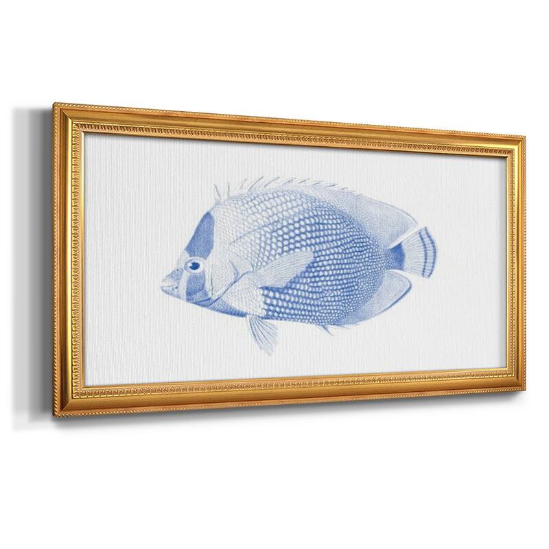 Blue & White Tropical Fish VI Premium Framed Canvas- Ready to Hang
