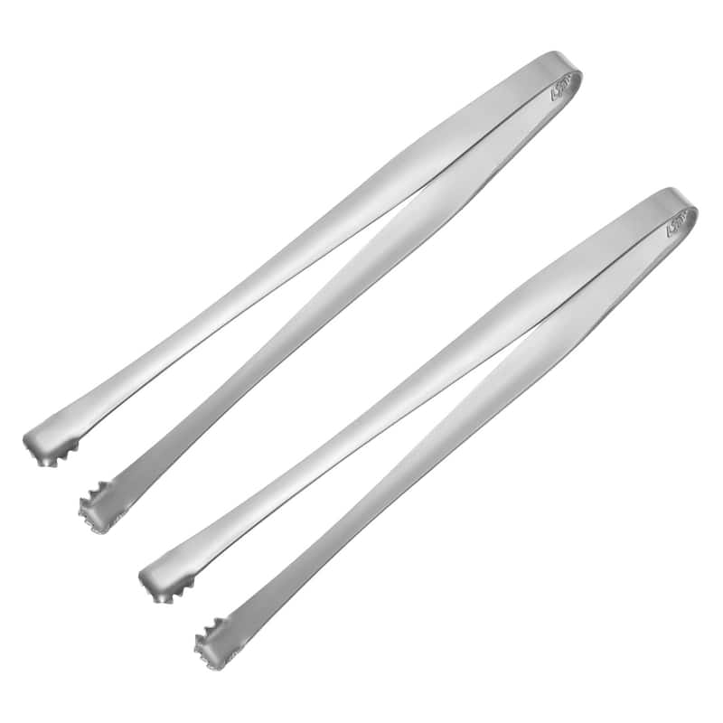 Serving Tongs, 2pcs 6 Inch - Stainless Steel Ice Tongs for Dessert - 6 Inch