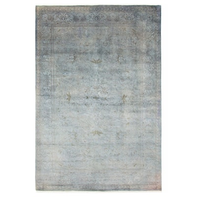 ECARPETGALLERY Hand-knotted Vibrance Charcoal Wool Rug - 6'0 x 8'10