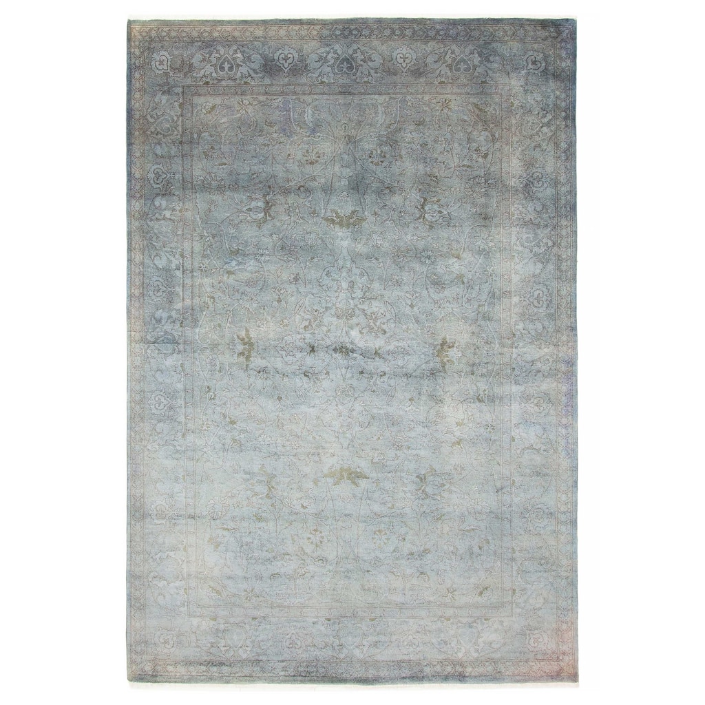 ECARPETGALLERY Hand-knotted Vibrance Charcoal Wool Rug - 6'0 x 8'10