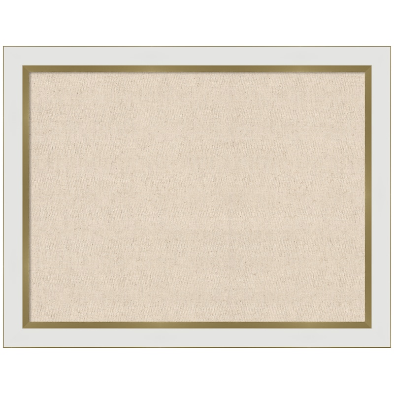 Kate and Laurel Pinboard Neutral Linen - 27x21 - Eva White Gold Narrow
