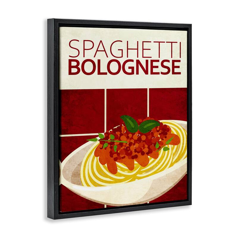 Stupell Spaghetti Classic Kitchen Framed Floater Canvas Wall Art Design By Kim Allen