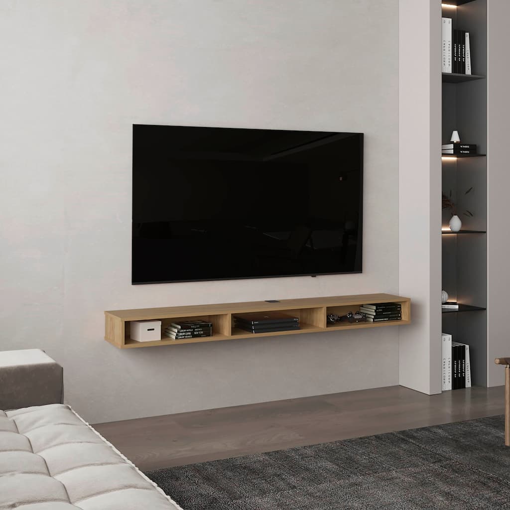 Modern Tv Stand, 3 Shelves,FSC Certified CPSIA Compliant,Easy Assembly