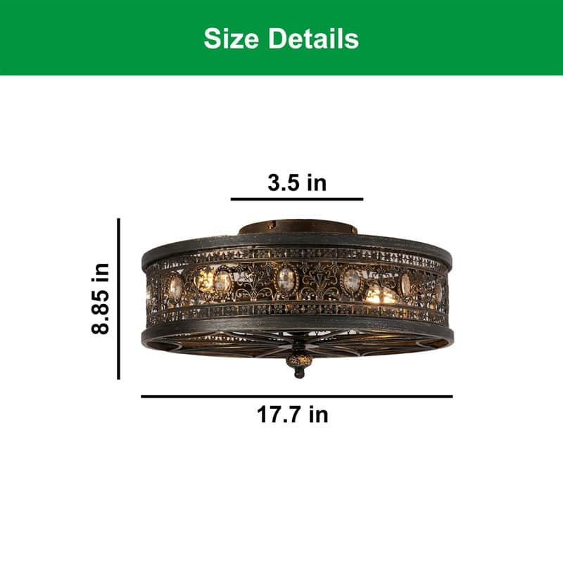 ‎Vintage bulbs light black gold ceiling fan and light metal, Crystal bedroom ceiling light - N/A