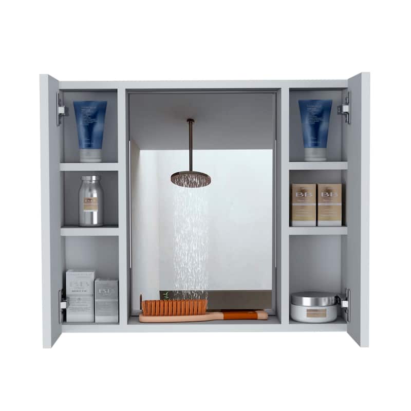 Artemisa Medicine Cabinet with Double Door, Mirror, and External Shelf - N/A