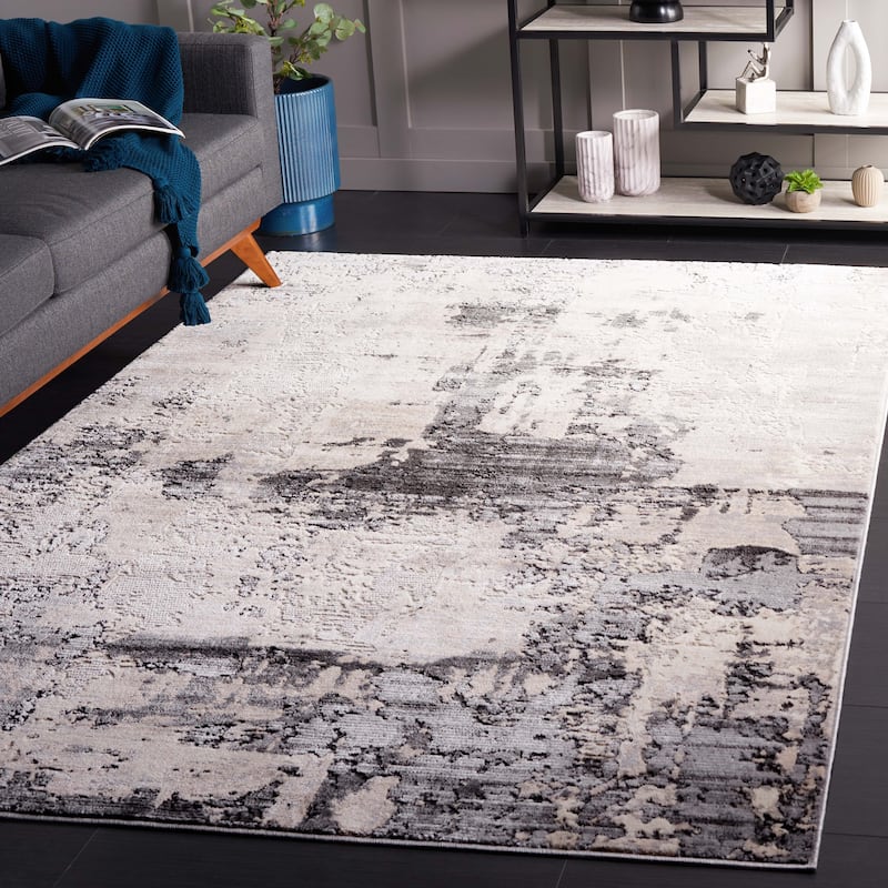SAFAVIEH Whisper Estelle Modern Abstract Rug - 5'3" x 7'6" - Grey/Light Beige