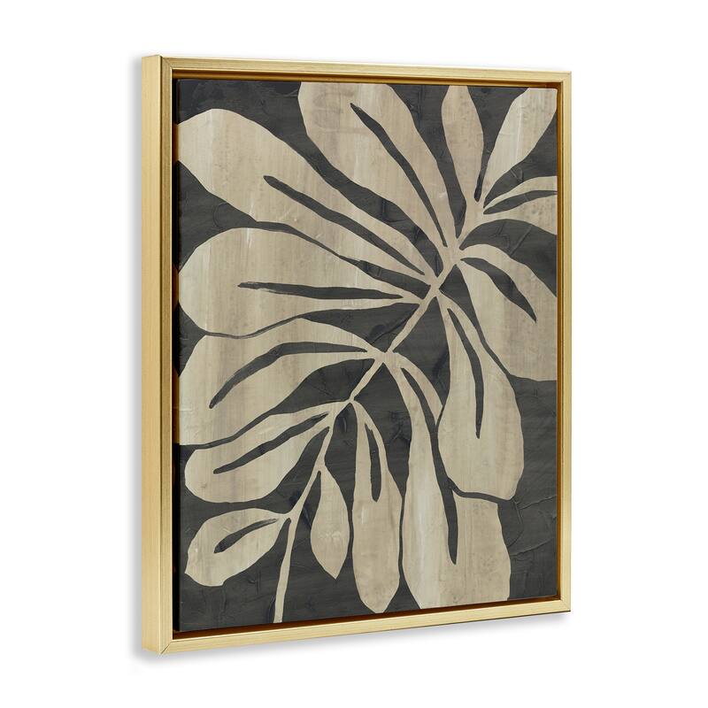 Stupell Natural Leaf Impression Framed Floater Canvas Wall Art Design By June Erica Vess