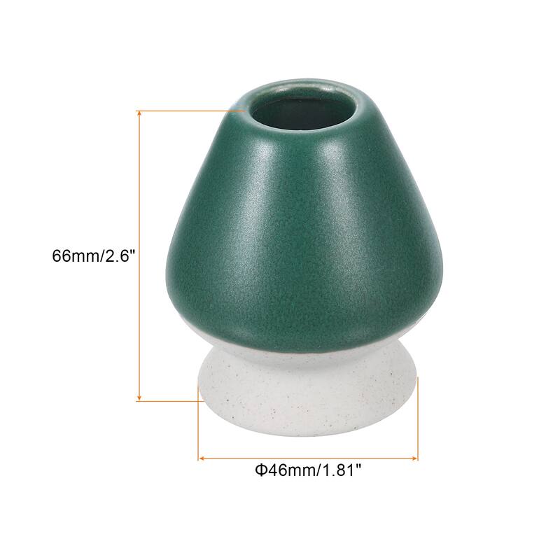Ceramic Chasen Stand Matcha Whisk Holder Teas Set Whisks Stand - Dark Green - 66mm