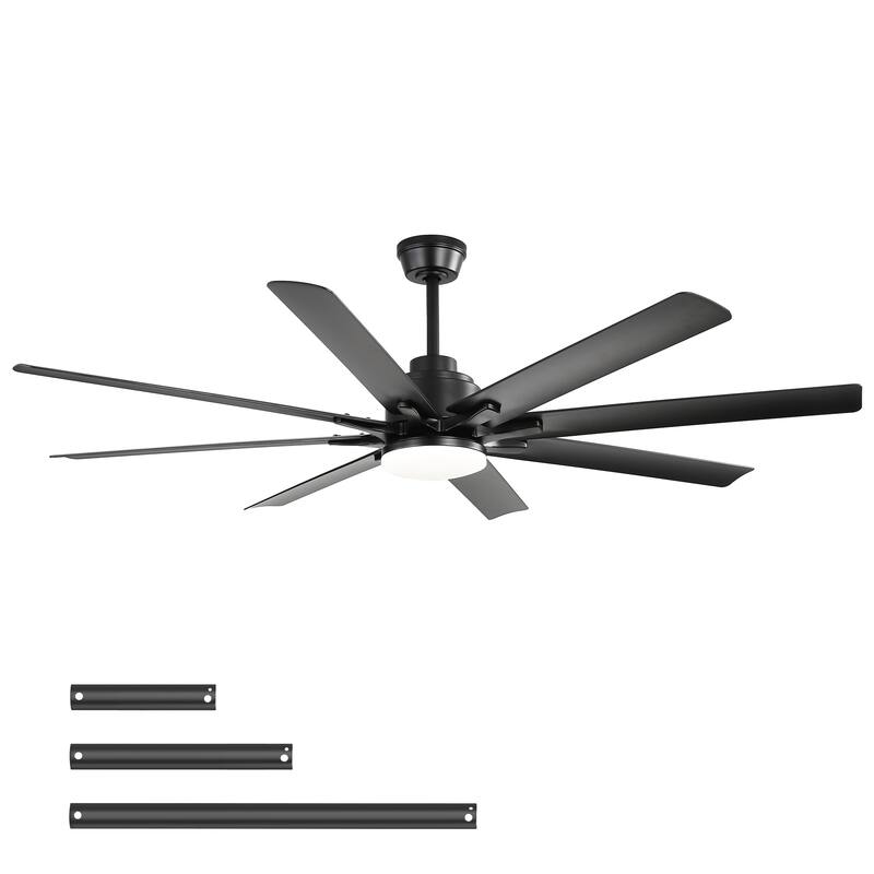52-Inch Smart DC Ceiling Fan with LED Light & 8 ABS Blades