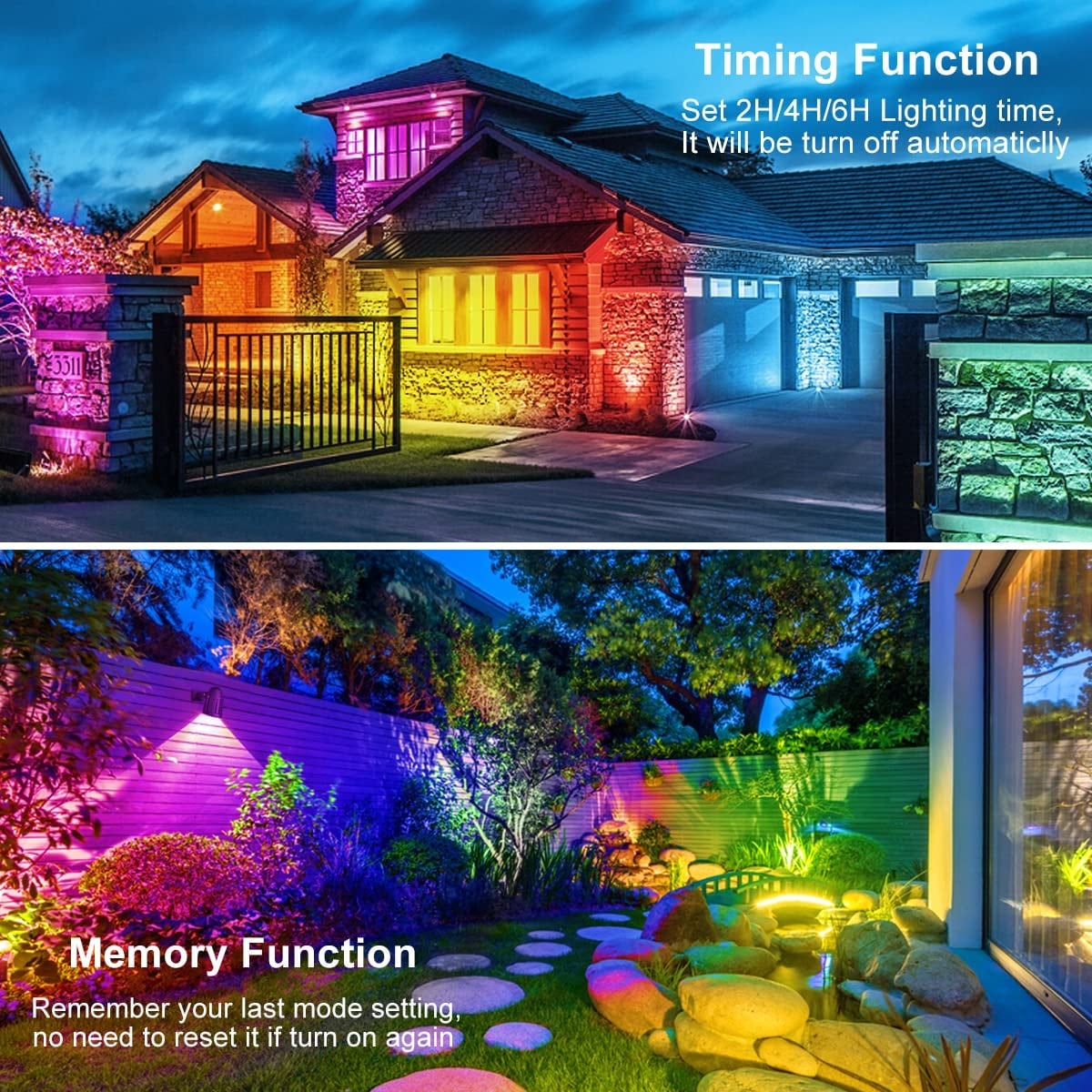 7W RGB Landscape Lights DC AC 12V 24V Low Voltage Landscape Lights RGB Color Changing LED Landscape Lighting with Remote 8 Pack Bed Bath Beyond 40186005