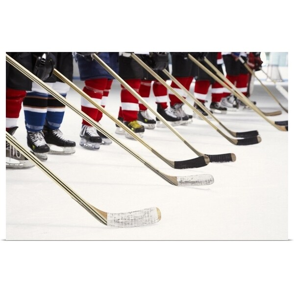 "Hockey Team During National Anthem" Poster Print