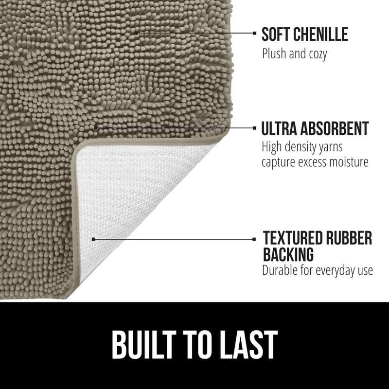 Thick Soft Absorbent Chenille, Rubber Backing