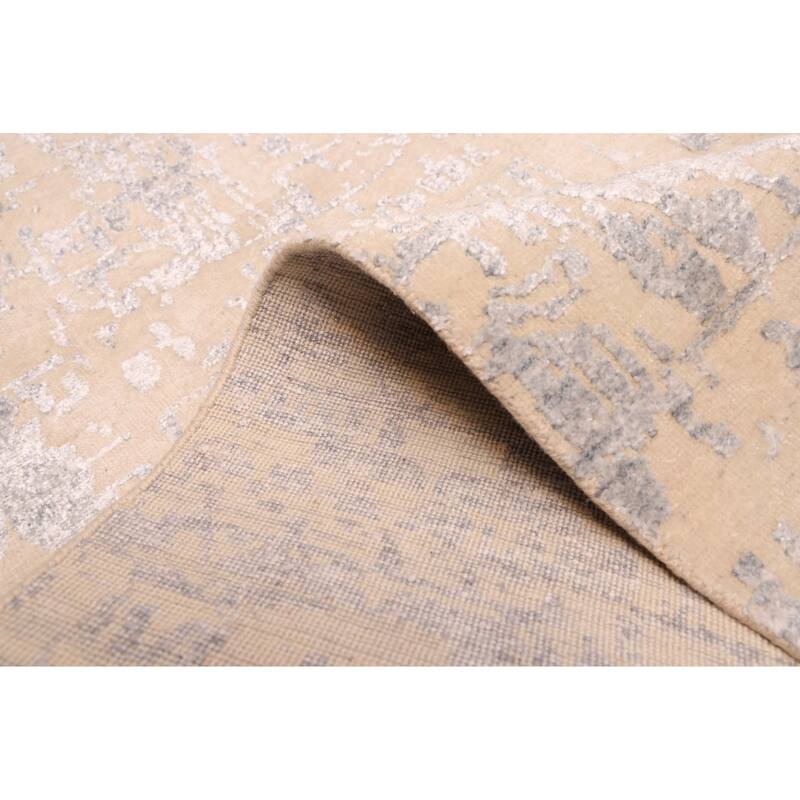 ECARPETGALLERY Hand-knotted Legacy Beige Silk, Wool Rug - 2'6 x 11'11