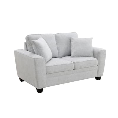Ashbury 64" Loveseat with 2 Pillows, Soft Fray Chenille