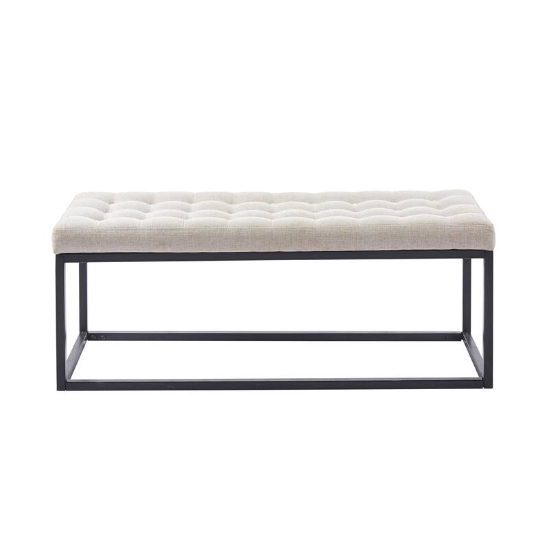 Porthos Home Vera Fabric Bench with Steel Base
