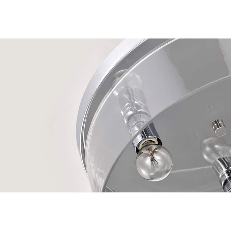 Marlowe - 15 Inch Flush Mount - Polished Nickel with Clear Glass - Polished Nickel